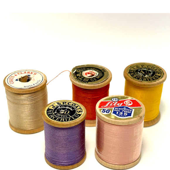 Vintage Thread On Wooden Spools Lot of 30 - Picture 5 of 9